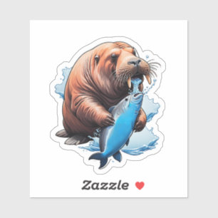 Sticker La Pêche Au Walrus Dans La Mer