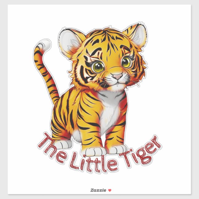 Sticker La petite pépinière personnalisable de tigre (Feuille)