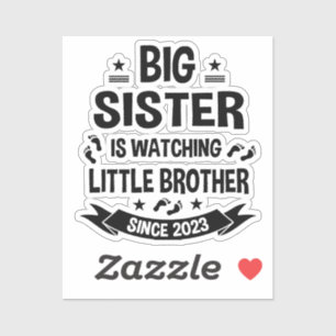 Sticker La petite soeur s'occupe du grand frère à