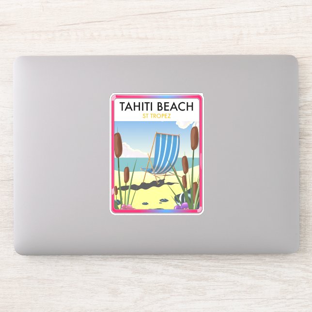 Sticker La plage de Tahiti st tropez (Ordinateur)