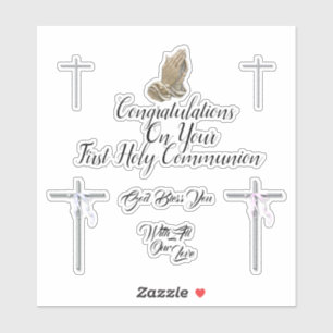Sticker La première communion sainte croise les prières