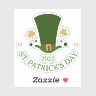 Sticker La prière de la Saint Patrick casquette et shamroc