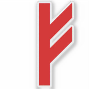 Sticker La Rune Fehu (rouge)