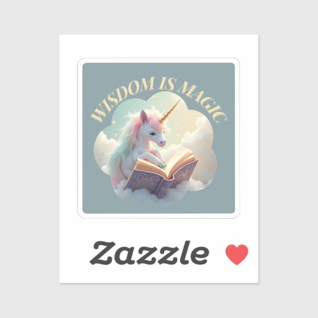 Sticker La Sagesse Est Magique - Cute Unicorn (Feuille)