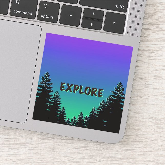 Sticker La silhouette des pins - découvrez les grands espa (Détail)