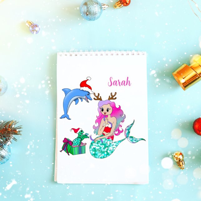 Sticker La Sirène de Noël ouvre les cadeaux (Créateur téléchargé)