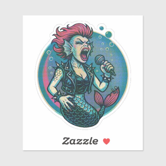Sticker la sirène de vinyle (Feuille)