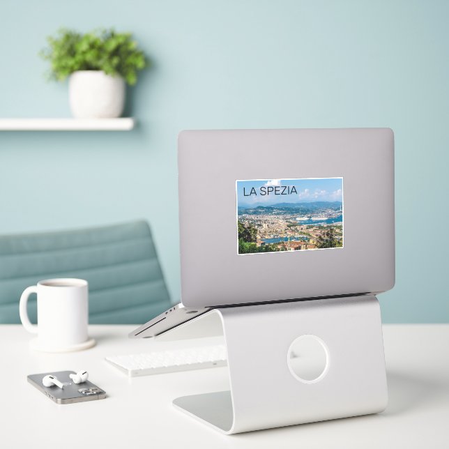 Sticker La Spezia Cityscape Ligurie Italie Vacances Souven (Ordinateur portable sur le bureau)
