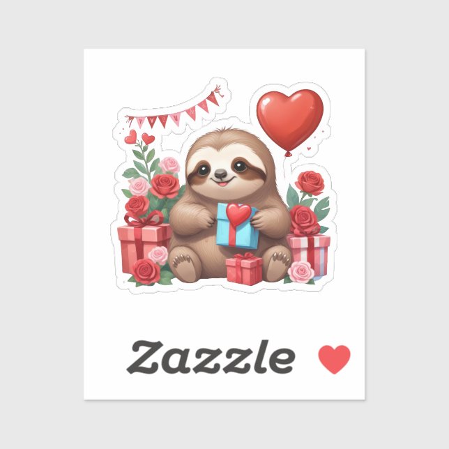 Sticker La surprise de la Saint Valentin de Sloth (Feuille)