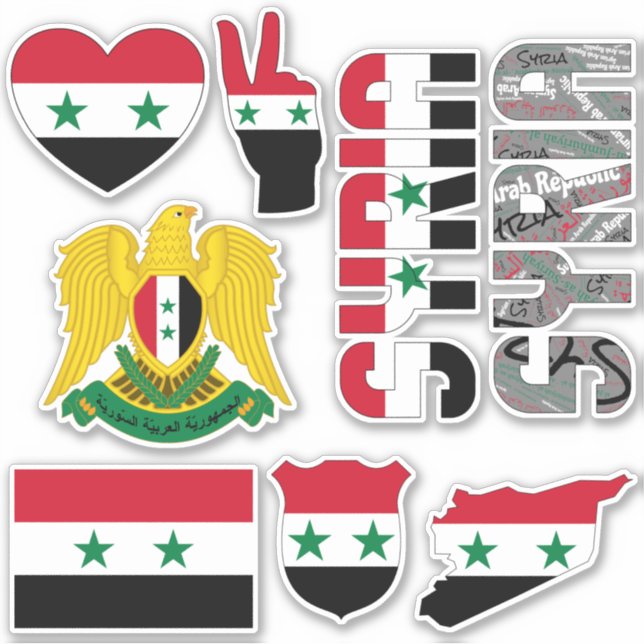 Sticker La Syrie Extraordinaire forme les symboles nationa (Devant)