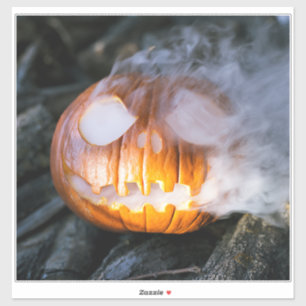 Sticker La tête Jack-o-Lantern d'un cavalier sans tête
