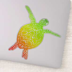 Sticker La tortue de mer protège la planète Terre Rasta