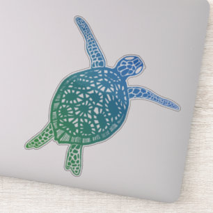 Sticker La tortue de mer protège la planète Terre sans p