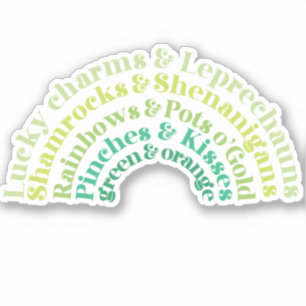 Sticker La typographie arc-en-ciel de la Saint-Patrick