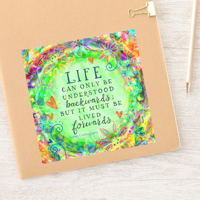 Sticker La vie est confuse Boho Plutôt vert Inspirivée (Carnet)