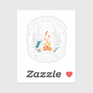 Sticker La vie est meilleure au feu de camp drôle camping