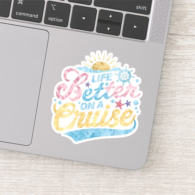 Sticker La Vie Est Meilleure Sur Une Croisière Famille Vac (Détail)