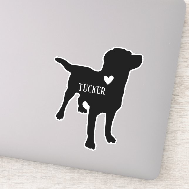 Sticker Lab Labrador Breed Silhouette Nom personnalisé (Détail)