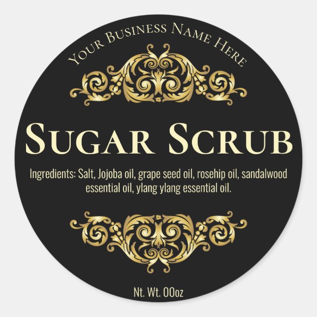 Sticker Label For Handmade Sugar Scrub (Front)