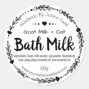 Sticker Label For Homemade Bath Milk Soak