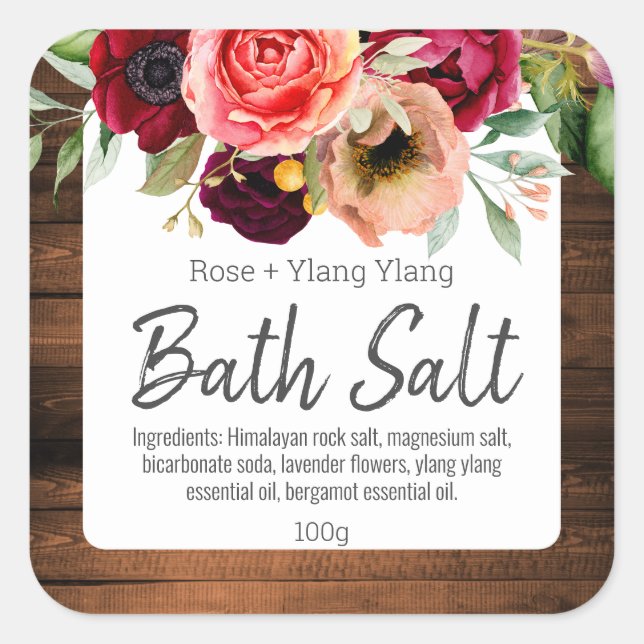 Sticker Label For Homemade Bath Salt (Front)