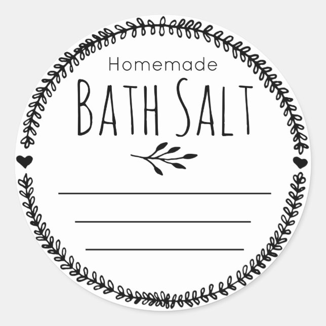 Sticker Label For Homemade Bath Salt Soak (Front)