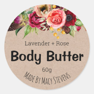 Sticker Label For Homemade Body Butter