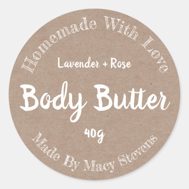 Sticker Label For Homemade Body Butter (Front)