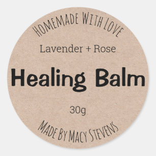 Sticker Label For Homemade Healing Salve Balm