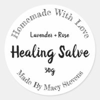 Sticker Label For Homemade Healing Salve Balm