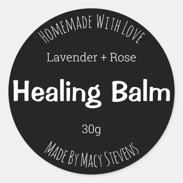 Sticker Label For Homemade Healing Salve Balm (Front)