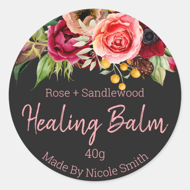 Sticker Label For Homemade Healing Salve Balm (Front)