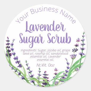 Sticker Label For Homemade Lavender Sugar Scrub