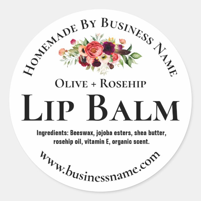 Sticker Label For Homemade Lip Balm (Front)