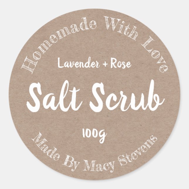 Sticker Label For Homemade Salt Scrub (Front)