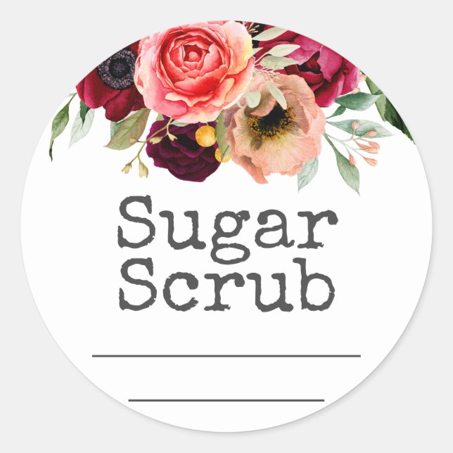 Sticker Label For Homemade Sugar Scrub (Front)