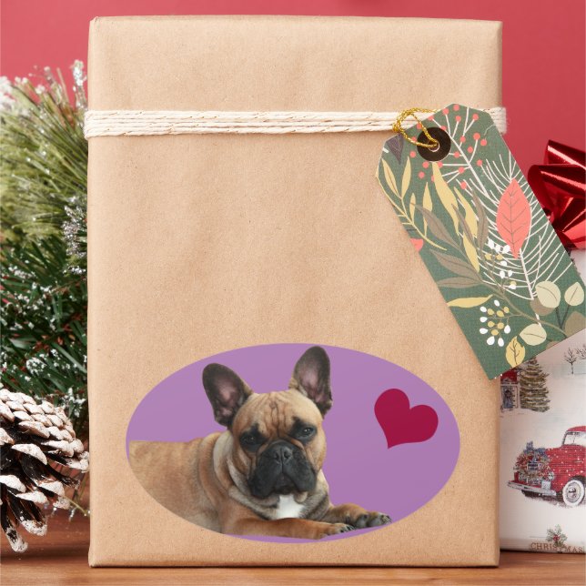 Sticker Label French Bulldog (Holiday)