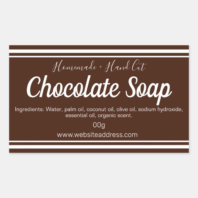 Sticker Label Handmade Chocolate Soap (Front)
