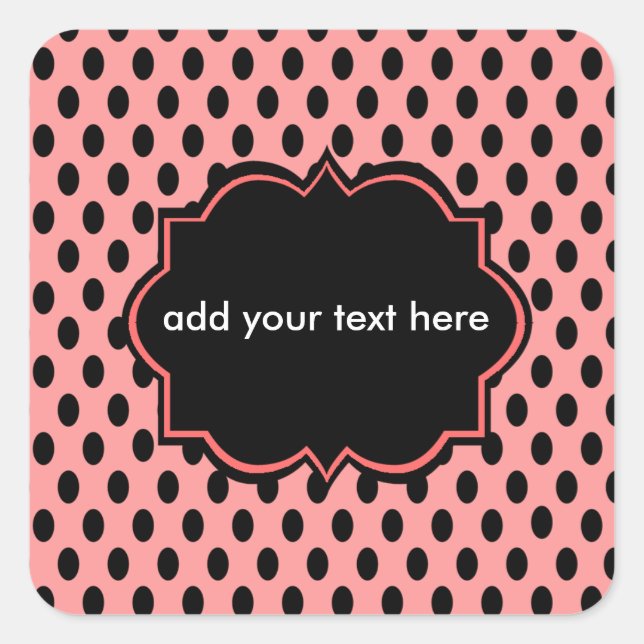 sticker lable pink and black polka dotted (Front)