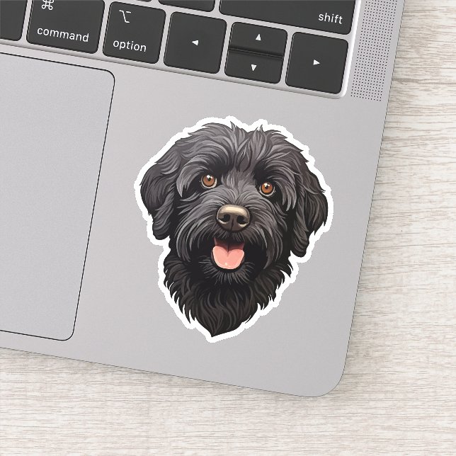 Sticker Labradoodle Chien noir (Détail)