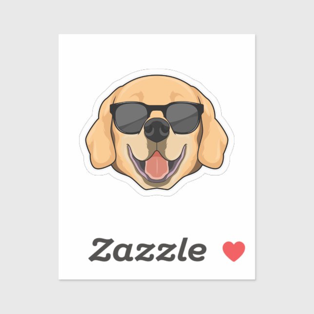 Sticker Labrador avec lunettes de soleil (Feuille)