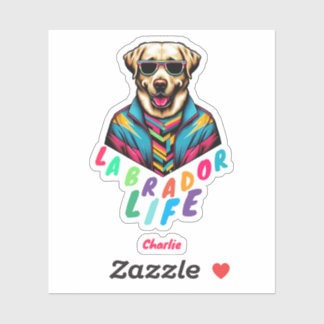 Sticker Labrador portant des lunettes de soleil Amoureux d