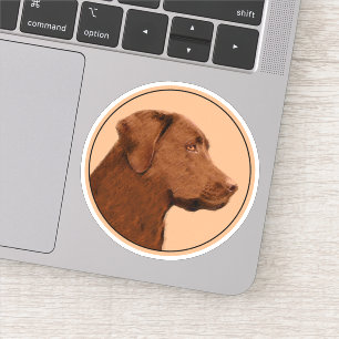 Sticker Labrador Retriever (Chocolat) Peinture - Chien Art
