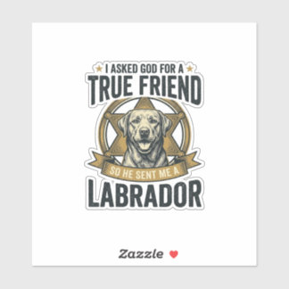 Sticker Labrador Vrai Ami Conception Vintage Amateur de Ch