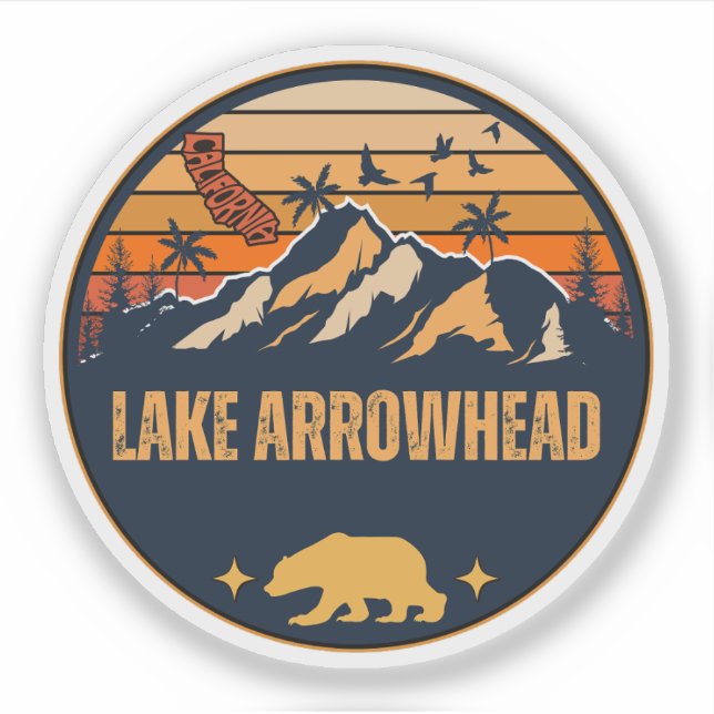 Sticker Lac Arrowhead, Californie (Devant)