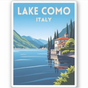 Sticker Lac de Côme Vintage voyage Retro Italie Paysage