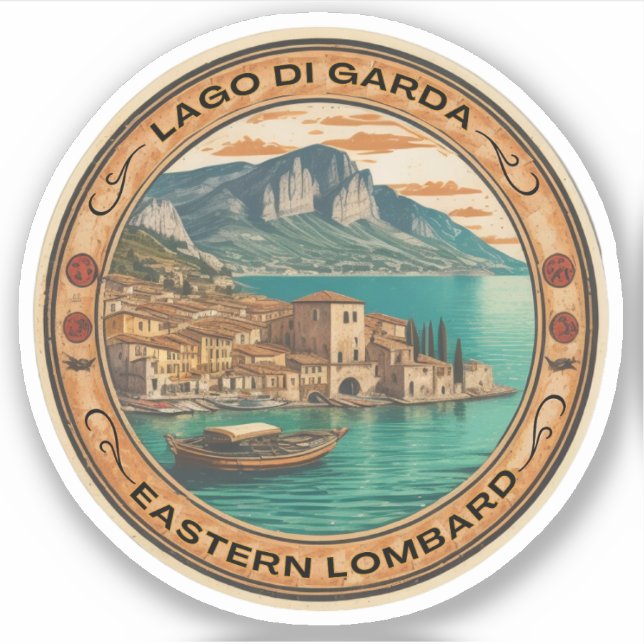 Sticker lac garda - lago di garda voyage en famille italie (Devant)