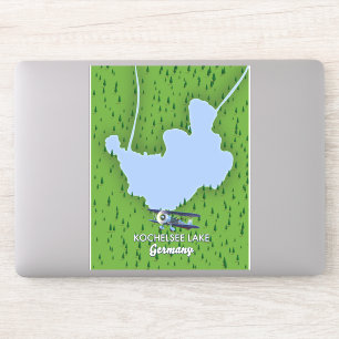 Sticker lac Kochelsee, carte d'Allemagne