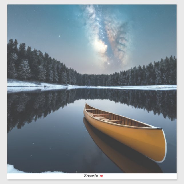 Sticker Lac Nature Extérieur Paysage Calme Tranquille Rela (Feuille)