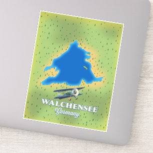 Sticker lac Walchensee Allemagne carte